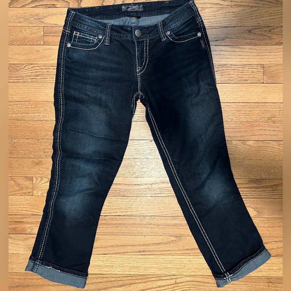 Silver Jeans Dark Wash Cropped Ankle Jeans